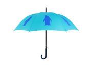 Penguin Umbrella Navy Blue on Light Blue 34.5 long X 48 arc canopy
