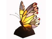 Bieye Tiffany Style Butterfly Accent Table Lamp with Aluminum Alloy Lamp Base