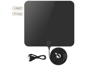 Amplified HDTV Antenna 50 Mile Range Upgraded Vesrsion with Detachable Amplifier Power Supply and 10ft Coax Cable Brand Iafer