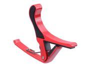 Quick Change Tune Clamp Trigger Capo for Acoustic Electric Classical Guitar Red