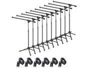 10 Packs Microphone Stand w Adjustable Boom Arm Mic Mount Metal Bearing Tripod