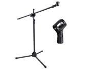 Microphone Stand Mic Clip 360 degree Rotating Folding Type Boom Arm Tripod Metal