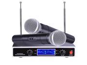 Professional Dual Channel VHF Wireless Two Handheld Microphones System