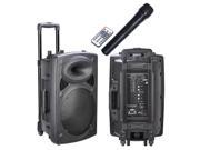 1200W Portable Active PA Speaker Mic Guitar AMP Bluetooth USB SD LCD FM Remote