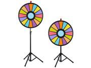 Upgraded Editable 24 Color Prize Wheel Fortune Spin Game Carnival Floor Stand