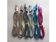 50pcs/lot 1m High Speed Metal alloy Head braided Data Cable Micro Usb Charging Cord Cable For Samsung galaxy s7 s6 s3 s4 htc lg