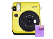 Fujifilm Instax Mini 70 Instant Film Camera Yellow) + Free 4 x 6 Photo Album