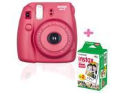 New Fuji instax mini 8 Fujifilm instant Film Camera Raspberry+20 SHOTS !!