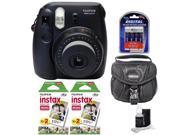 Fuji Instax Mini 8 Fujifilm Instant Film Camera Black + 40 Film + Accessory Kit