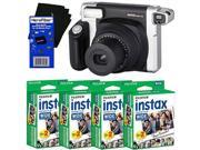 Fujifilm INSTAX 300 Wide-Format Instant Photo Film Camera (Black/Silver) + Fujifilm instax Wide Instant Film (80 sheets) + HeroFiber Ultra Gentle Cleaning Cloth