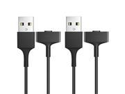 moko fitbit ionic charger cable, 2pack replacement usb charging cable adapter with 3.05 ft930mm cable length for fitbit ionic smart watch, black