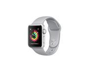 apple watch series 3 gps 38mm smartwatch silver aluminum case, fog sport band