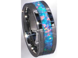 Black/Red Precious Opal with Fire Tungsten Carbide Black/Red Precious Opal with Fire Tungsten Carbide
