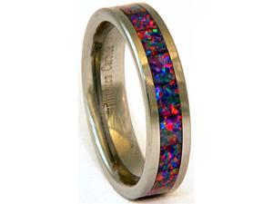 6mm Precious Opal Tungsten Ring with a Brilliant display of Fire 6mm Precious Opal Tungsten Ring with a Brilliant display of Fire