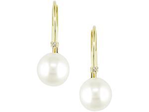 14-kt. Diamond 6.5-7 mm Cultured Pearl Earrings 14-kt. Diamond 6.5-7 mm Cultured Pearl Earrings