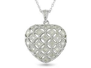 1/2 CT Diamond TW Heart Pendant With Chain Silver I3 1/2 CT Diamond TW Heart Pendant With Chain Silver I3