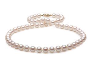 The Pearl Outlet FNEW8AAP18-YG 18" 7-8mm AA+ Quality Cultured Freshwater Pearl Necklace with 14K Gold Clasp The Pearl Outlet FNEW8AAP18-YG 18" 7-8mm AA+ Quality Cultured Freshwater Pearl Necklace with 14K Gold Clasp