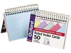 Esselte Pendaflex 40285 Spiral Index Cards, 3 x 5, Blue/Violet/Canary/Green/Cherry, 50/Pack Esselte Pendaflex 40285 Spiral Index Cards, 3 x 5, Blue/Violet/Canary/Green/Cherry, 50/Pack