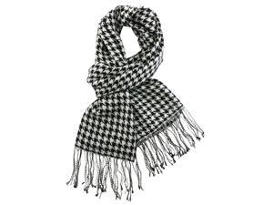 Dahlia Women's 100% Merino Wool Pashmina Scarf - Houndstooth - Black White Dahlia Women's 100% Merino Wool Pashmina Scarf - Houndstooth - Black White