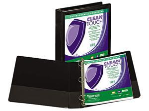 Samsill 18250 Clean Touch Locking Round Ring View Binder- 1-1/2" Capacity- Black Samsill 18250 Clean Touch Locking Round Ring View Binder- 1-1/2" Capacity- Black