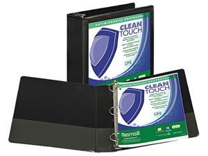 Samsill 18280 Clean Touch Locking Round Ring View Binder- 3" Capacity- Black Samsill 18280 Clean Touch Locking Round Ring View Binder- 3" Capacity- Black