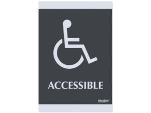 U.S. Stamp & Sign USS4764 ADA Signs- in.Accessiblein.- Adhesive- 6in.x9in.- Silver-Black U.S. Stamp & Sign USS4764 ADA Signs- in.Accessiblein.- Adhesive- 6in.x9in.- Silver-Black