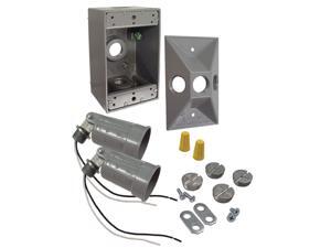 Bell Outdoor 5818-5 75 To 150 Watt Gray Rectangular Dual Lampholder Kits Bell Outdoor 5818-5 75 To 150 Watt Gray Rectangular Dual Lampholder Kits