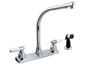 LDR 011-3900 Two Handle Decor Kitchen Faucet With Side Sprayer - Chrome LDR 011-3900 Two Handle Decor Kitchen Faucet With Side Sprayer - Chrome