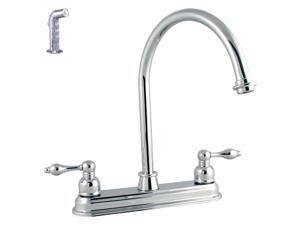 LDR 950-32507CP Victorian Lever Double Handle Kitchen Faucet With Sprayer - Chrome LDR 950-32507CP Victorian Lever Double Handle Kitchen Faucet With Sprayer - Chrome