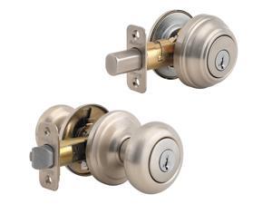 Kwikset 991J 15 SMT CP Juno Entry Knob and Single Cylinder Deabolt Combo Pack feat SmartKey in Satin Ni Kwikset 991J 15 SMT CP Juno Entry Knob and Single Cylinder Deabolt Combo Pack feat SmartKey in Satin Ni