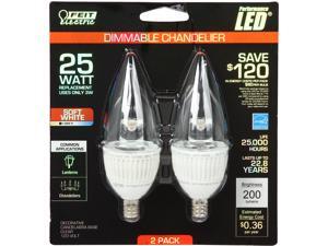 Feit Electric BPCFC/DM/160/LED/2 25 Watt Equivalent LED Light Bulb (2 Pack) Feit Electric BPCFC/DM/160/LED/2 25 Watt Equivalent LED Light Bulb (2 Pack)