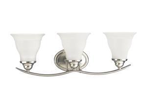 Progress Lighting Brushed Nickel 3-Light Bath Bracket Progress Lighting Brushed Nickel 3-Light Bath Bracket