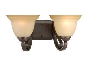 Progress Lighting Forged Bronze 2-Light Bath Bracket with Tea Stain Etched Glass Progress Lighting Forged Bronze 2-Light Bath Bracket with Tea Stain Etched Glass