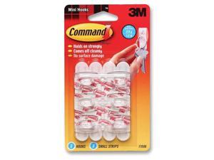 3M Command 17006 Mini Hooks, White, 6 Hooks, 8 Strips 3M Command 17006 Mini Hooks, White, 6 Hooks, 8 Strips