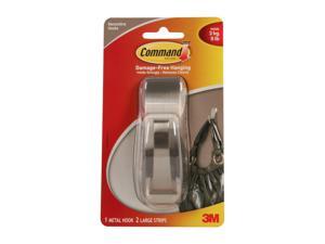3M Command MR03-BN Modern Reflections Brushed Nickel Large Metal Hook, 1 Hook, 2 Strips 3M Command MR03-BN Modern Reflections Brushed Nickel Large Metal Hook, 1 Hook, 2 Strips