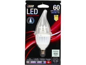 Feit Electric CFC/DM/500/LED 60 Watt Equivalent LED Dimmable Candelabra Base Decorative Bulb Feit Electric CFC/DM/500/LED 60 Watt Equivalent LED Dimmable Candelabra Base Decorative Bulb