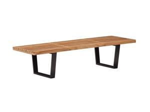 Zuo Modern 500112 Heywood Triple Bench Chrome / Natural Zuo Modern 500112 Heywood Triple Bench Chrome / Natural