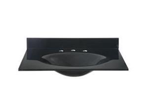 Pegasus PBI25B 25 in. W Tempered Glass Vanity Top in Black with Black Basin Pegasus PBI25B 25 in. W Tempered Glass Vanity Top in Black with Black Basin