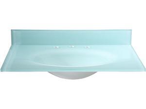 Pegasus PBI31W 31 in W. Tempered Glass Vanity Top in White with White Basin Pegasus PBI31W 31 in W. Tempered Glass Vanity Top in White with White Basin