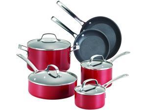 Circulon 14510 Genesis 10 Piece Red Hard Anodized Aluminum Cookware Set Circulon 14510 Genesis 10 Piece Red Hard Anodized Aluminum Cookware Set