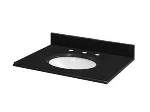 Pegasus 49684 49-Inch Black Granite Vanity Top with White Bowl and 8-Inch Spread Pegasus 49684 49-Inch Black Granite Vanity Top with White Bowl and 8-Inch Spread