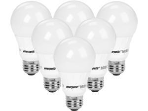 Energetic Lighting A19 60W Replacement LED Light Bulbs, E26, 800 Lumens, Non-Dimmable, 240 Angle, 3000K, Pack of 6 Energetic Lighting A19 60W Replacement LED Light Bulbs, E26, 800 Lumens, Non-Dimmable, 240 Angle, 3000K, Pack of 6