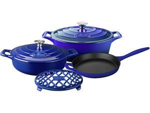 La Cuisine 6 pc set, Pro Range 3.75QT w/lid, 6.75QT Oval w/lid, 10" Fry , 7" Trivet La Cuisine 6 pc set, Pro Range 3.75QT w/lid, 6.75QT Oval w/lid, 10" Fry , 7" Trivet