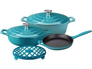 La Cuisine 6 pc set, Pro Range 3.75QT Saute w/lid 6.75QT Oval w/lid 10" Fry 7" Trivet La Cuisine 6 pc set, Pro Range 3.75QT Saute w/lid 6.75QT Oval w/lid 10" Fry 7" Trivet