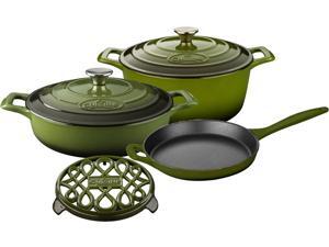 La Cuisine 6 pc set, 3.75QT Saute w/lid, 6.5QT Round w/lid, 10" Fry Pan, 7" Trivet La Cuisine 6 pc set, 3.75QT Saute w/lid, 6.5QT Round w/lid, 10" Fry Pan, 7" Trivet