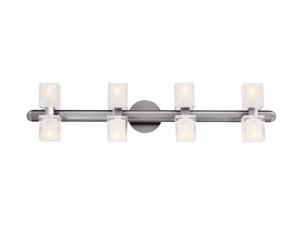Access Lighting Astor Crystal Wall - 8 Light Brushed Steel Finish w/ Inner Frosted Crystal Glass Brushed Steel Bathroom Lighting Access Lighting Astor Crystal Wall - 8 Light Brushed Steel Finish w/ Inner Frosted Crystal Glass Brushed Steel Bathroom Lighting