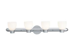 Access Lighting Frisco Wall & Vanity - 4 Light Brushed Steel Finish w/ Opal Glass Bathroom Lighting Access Lighting Frisco Wall & Vanity - 4 Light Brushed Steel Finish w/ Opal Glass Bathroom Lighting