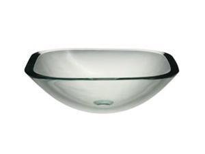 Decolav 1139T-TCR Square 19mm Glass Vessel, Transparent Crystal Decolav 1139T-TCR Square 19mm Glass Vessel, Transparent Crystal
