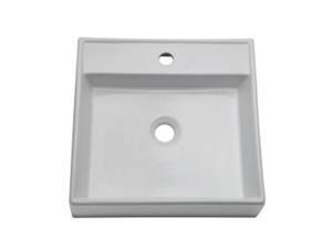 Decolav 1464-CWH Square Vitreous China Above Counter Lavatory, Ceramic White Decolav 1464-CWH Square Vitreous China Above Counter Lavatory, Ceramic White