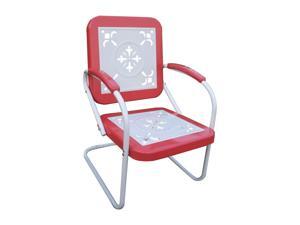4D Concepts Metal Chair Retro, Red Coral and White Metal 4D Concepts Metal Chair Retro, Red Coral and White Metal